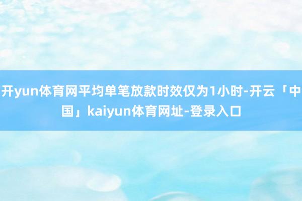 开yun体育网平均单笔放款时效仅为1小时-开云「中国」kaiyun体育网址-登录入口
