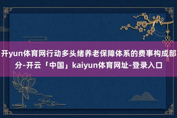 开yun体育网行动多头绪养老保障体系的费事构成部分-开云「中国」kaiyun体育网址-登录入口