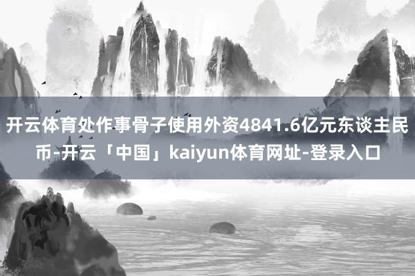 开云体育处作事骨子使用外资4841.6亿元东谈主民币-开云「中国」kaiyun体育网址-登录入口